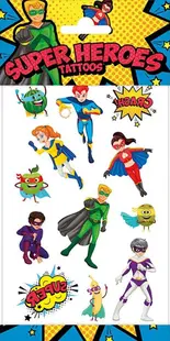Set de tatuaje Totum - Super Heroes, 12 bucăți