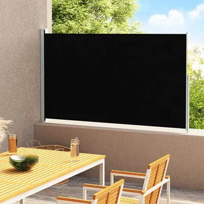 vidaXL Copertină laterală retractabilă de terasă, negru, 180x314 cm