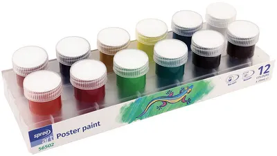 Vopsele tempera Spree Art - 12 culori x 20 ml
