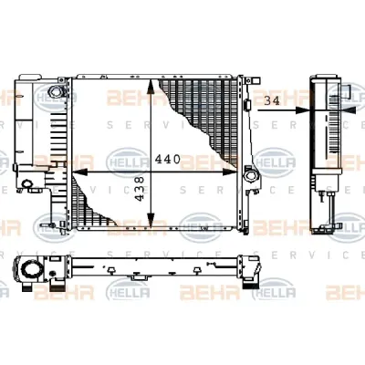Radiator, racire motor HELLA 8MK 376 711-571