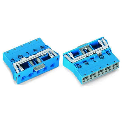 Snap-in plug; with direct ground contact; 5-pole; Cod. I; 4,00 mm²; blue