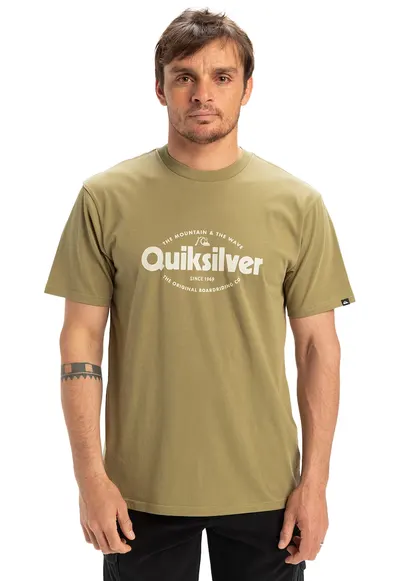 Tricou de bumbac EV Shape - Alb/Kaki