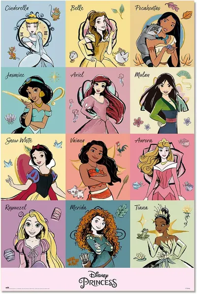 Poster Erik Disney: Disney Princess - Brush Strokes