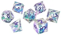 Set de zaruri GlassStaff - Liquid Core RPG Dice Set, Fantasia Fluid Electroplated (7 buc)