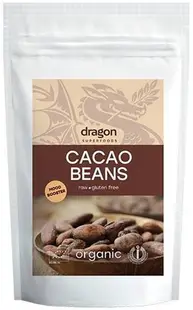 Boabe crude de cacao întregi, 100 g, Dragon Superfoods