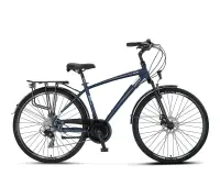 Bicicleta City Umit Ventura, M-510-ATB-S, culoare albastru gri, roata 28 , cadru 510mm din aluminiu, frana disc hidraulic, 21 viteze