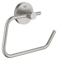 Suport hartie igienica Grohe Essentials, pe perete, metal, mat, otel satinat, 40689DC1