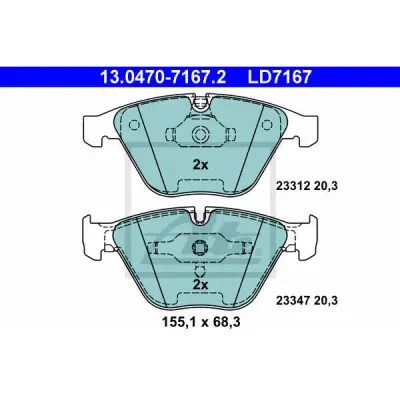 Set placute frana, frana disc ATE 13.0470-7167.2