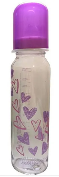Sticlă de sticlă Baby Nova - 240 ml, roz