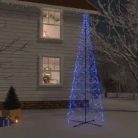 vidaXL Brad de Crăciun conic, 1400 LED-uri, albastru, 160x500 cm