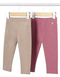 Set de colanți lungi Mayoral - Roz închis, basic, 12 luni, 2 buc