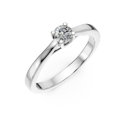 Inel de logodna din aur alb cu un diamant solitaire de 0.25ct