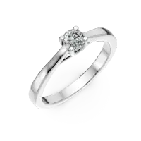 Inel de logodna din aur alb cu un diamant solitaire de 0.25ct