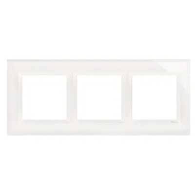 Rama tripla de sticla IP20/IP44(a se folosi cu DUN1 pentru IP44), alb perlat