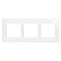 Rama tripla de sticla IP20/IP44(a se folosi cu DUN1 pentru IP44), alb perlat