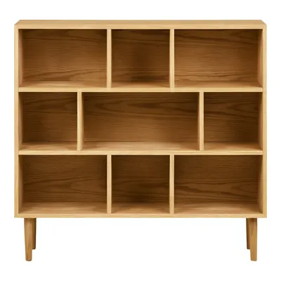 Bibliotecă în culoare naturală cu aspect de lemn de stejar 112x104,5x30 cm Oshawa – House Nordic