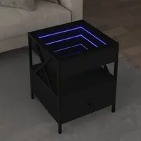 Gossi masuta de cafea cu led infinity, negru, 40x40x51 cm