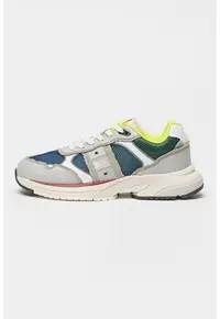Pantofi sport din piele ecologica cu garnituri din material textil Eagle - Verde/Gri/Bleumarin