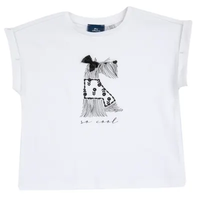 Tricou copii Chicco, alb cu model, 01726-70MC