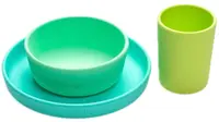 Set de masă pentru copii, format din 3 piese Melii - Albastru-verde