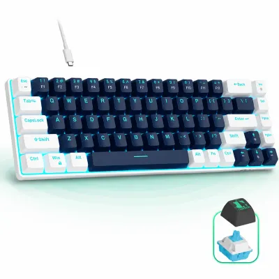 Tastatura Mecanica Gaming Timebox, Blue Switch, 60%, Lumini LED, Albastru / Ab - Default Title