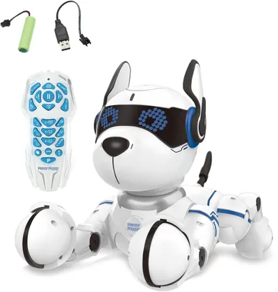 Jucărie interactivă Lexibook Power Puppy – Câine robot programabil, alb