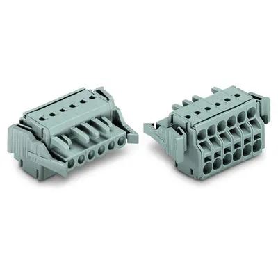 2-conductor female connector; Locking lever; 2.5 mm²; Pin spacing 5 mm; 12-pole; 2,50 mm²; gray
