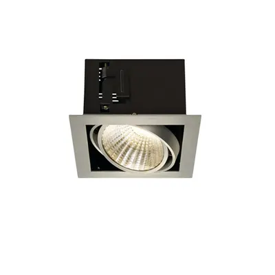 Spot incastrat, KADUX Ceiling lights, aluminium single-headed LED, 3000K xl, square, brushed aluminium, 30°, 29W, incl. driver, clip springs