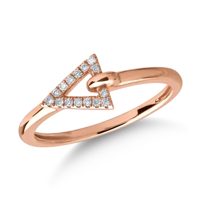 Inel din aur roz cu diamante de 0.06ct