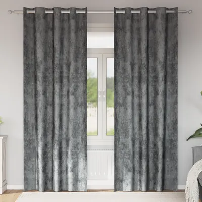 Gossi draperii 2 buc cu ochiuri gri 260x140 cm