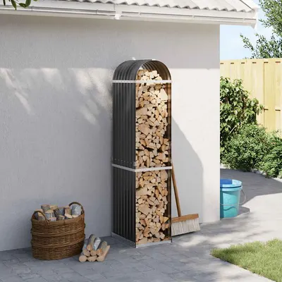 vidaXL Suport pentru lemne antracit 40x45x170 cm oțel galvanizat