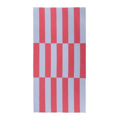Prosop de plajă roșu/albastru deschis din bumbac 100x160 cm Su – noo.ma