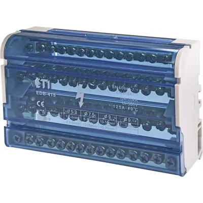Bloc distributie tetrapolar, 4 bare x 15 poli, 125A EDB-415 Eti 001102305