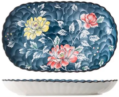 Platou oval Morello - Retro Lotus, 30 х 16.5 х 3.5 cm