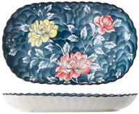 Platou oval Morello - Retro Lotus, 30 х 16.5 х 3.5 cm