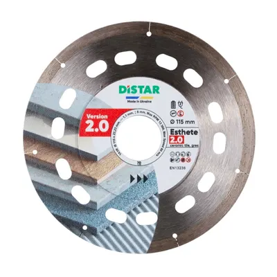 Disc diamantat DiStar Esthete 2.0 foarte subtire pt. Gresie portelanata, placi ceramice - 115x22.23 (mm) Ultra Premium - DiStar-10216025019