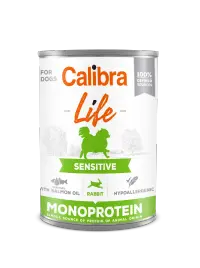 Hrana umeda caini, Calibra Dog Life Sensitive Rabbit, 400 g