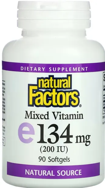Mixed Vitamin E, 134 mg, 90 capsule gelatinoase moi, Natural Factors