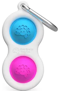 Breloc jucarie-senzoriala Tomy Fat Brain Toys - Simple Dimple, albastra/roz