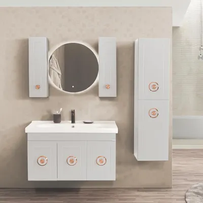 Set mobilier baie Dora suspendat 3 piese 100 cm alb
