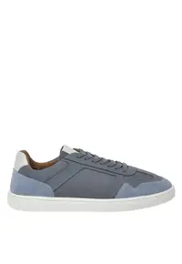 Pantofi sport din piele intoarsa cu talpa wedge - Albastru pastel/Gri