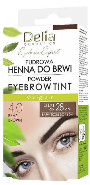 Delia Set de henna pentru sprâncene Eyebrow Tint, 4.0 maro