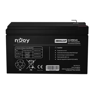 Acumulator VRLA AGM Njoy HR09122F, 12 V, 34.3 W / celula, 9A