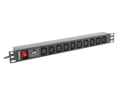 Unitate distributie alimentare PDU 19", 1U, 10A, 10 prize IEC C13, negru, C14