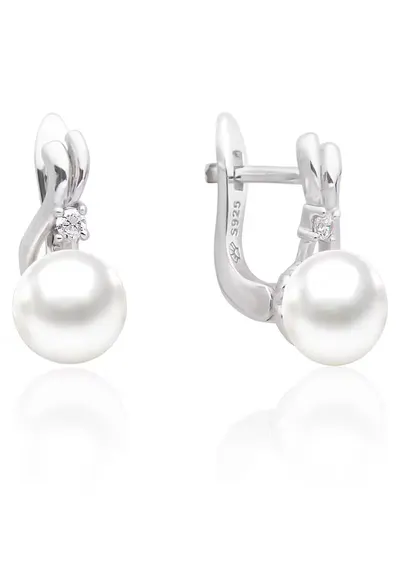 Cercei argint cu perle naturale si zirconia - Tendre