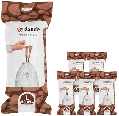 Sac de gunoi Brabantia - PerfectFit FlatBack+/Touch, mărimea L, 40 - 45 l, 120 buc