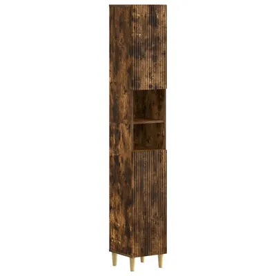 vidaXL Cabinet de Baie cu Raft Deschis ARNHEM Stejar fumuriu
