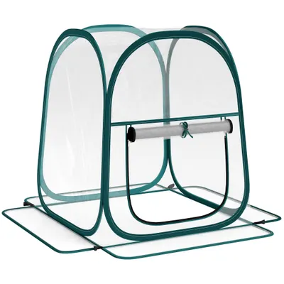 Outsunny Seră Mică Portabilă cu Design Pop-up și Geantă de Depozitare, 70x70x80 cm, Transparent | Aosom Romania