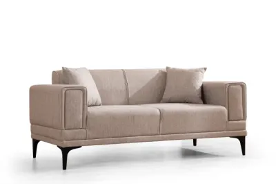 Canapea fixa HORIZON, 2 locuri, maro deschis, 170x85x77 cm