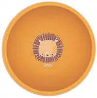Bol din silicon cu ventuză Sassi - Chompy The Lion, portocaliu